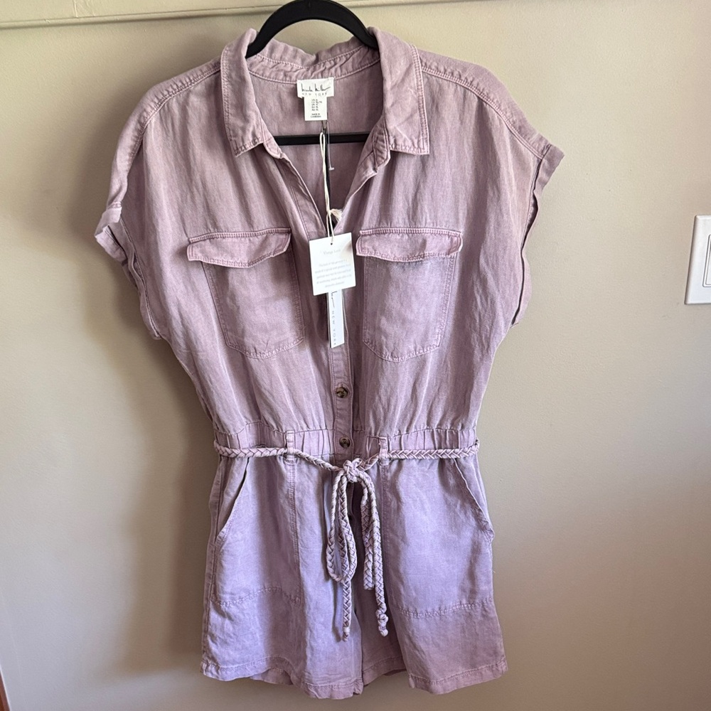 Nicole Miller Lilac Button-Up Romper